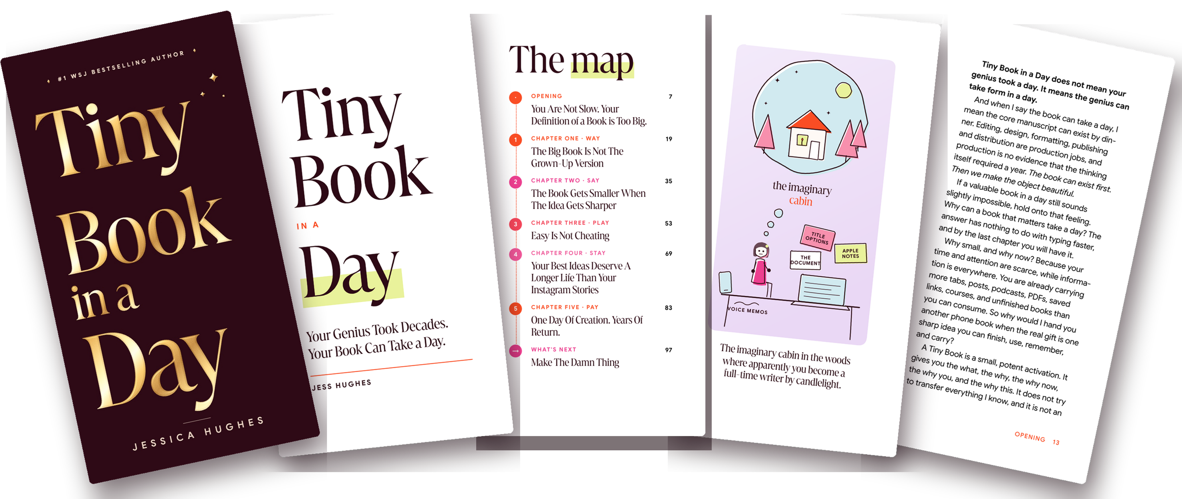 Tiny Book in a Day: the cover and four pages from inside